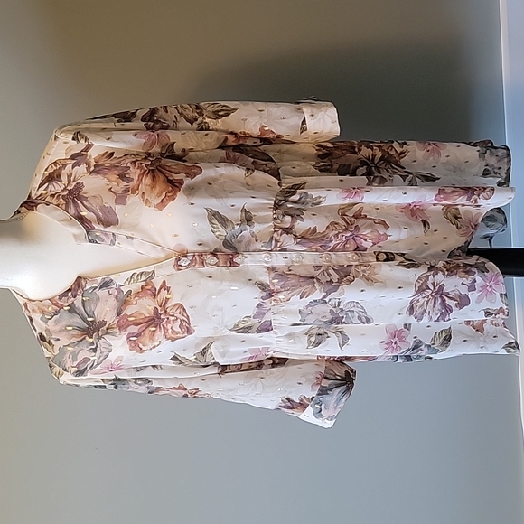 torrid Dresses & Skirts - Torrid White Floral Sheer Hi Low Dress Kimono Size 12
